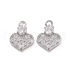 Brass Micro Pave Cubic Zirconia Charms KK-E068-VF185-2