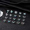20Pcs Bohemian Style Alloy with Resin Cuff Rings FS-WG5AD72-01-1