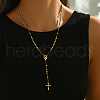 Stainless Steel Geometric Portrait Tassel Cross Punk Retro Lady Rosary Bead Necklaces HN1728-1-2