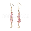 Natural Quartz Crystal Dangle Earrings EJEW-JE06410-01-4