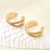 Brass Micro Pave Clear Cubic Zirconia Cuff Earrings EJEW-F370-26G-1