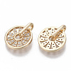 Brass Micro Pave Cubic Zirconia Pendants KK-S348-489-NF-2