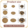 AHADERMAKER 60Pcs 3 Style Brass Shank Buttons BUTT-GA0001-13-2