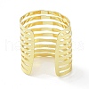Rack Plating Brass Hollow Out Wide Wire Cuff Bangles for Women BJEW-D032-05G-3