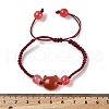 Cat Head Resin Brainded Bead Bracelets BJEW-L701-02A-5