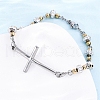 201 Stainless Steel Link Chain Bracelets BJEW-A032-02GP-02-5