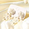 Alloy & 925 Sterling Silver & Acrylic Dangle Stud Earrings EJEW-Q013-08A-4