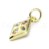 Brass Micro Pave Cubic Zirconia Pendants KK-H475-23G-02-2