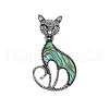 Creative Abalone Shell Cat Brooch PW-WG786CF-01-1