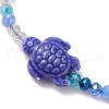 4Pcs 4 Colors Beach Tortoise Porcelain Braided Bead Bracelets BJEW-JB10319-4