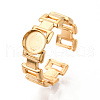 Rectangle 304 Stainless Steel Cuff Ring Components STAS-T066-01G-1