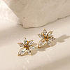 304 Stainless Steel Micro Pave Glass Cubic Zirconia Stud Earring for Women EJEW-K302-06G-1