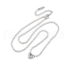 304 Stainless Steel Clear Cubic Zirconia Heart Pendant Necklaces for Women NJEW-Z044-15P-02-4