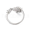 Adjustable Brass with Cubic Zirconia Rings RJEW-B056-02-3