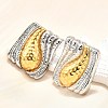 304 Stainless Steel Two-tone Stud Earrings for Women EJEW-R023-01GP-02-2