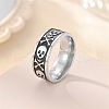Retro 304 Stainless Steel Enamel Finger Rings for Men FS-WG366A7-03-1