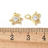 Brass Micro Pave Clear Cubic Zirconia Pendants KK-Q031-08G-3