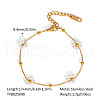 Stainless Steel Woven Flower Link Chain Bracelets for Women AC0915-3-1