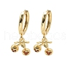 Brass Cubic Zirconia Hoop Earrings EJEW-Q015-01G-B-2