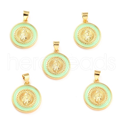 Brass Enamel Pendants KK-P209-02G-10-RS-1