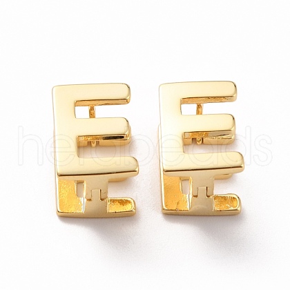 Initial Hoop Earrings for Women EJEW-P194-01G-E-1