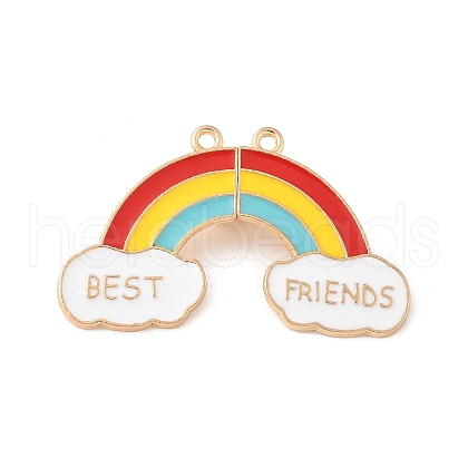 Alloy Colorful Enamel Split Pendants PALLOY-V006-05G-1