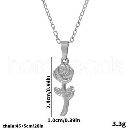 Stainless Steel Flower Pendant Necklaces for Women MR4365-1-1