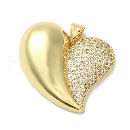 Rack Plating Brass Micro Pave Cubic Zirconia Pendants KK-P272-05G-1