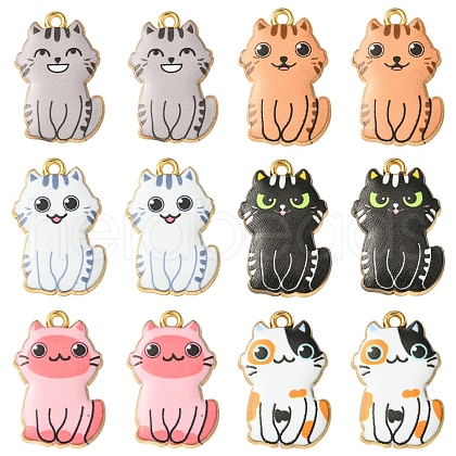 10Pcs Rack Plating Alloy Enamel Pendants FIND-FS0002-53C-1