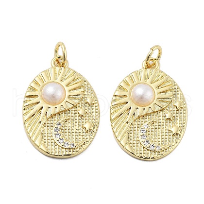 Brass Micro Pave Cubic Zirconia Pendants KK-H206-16G-1