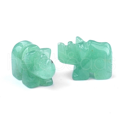 Natural Green Aventurine Carved Healing Rhinoceros Figurines PW-WG79874-03-1