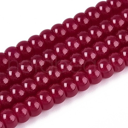 Lab Grown Red Corundum Beads Strands G-N351-03A-01-1