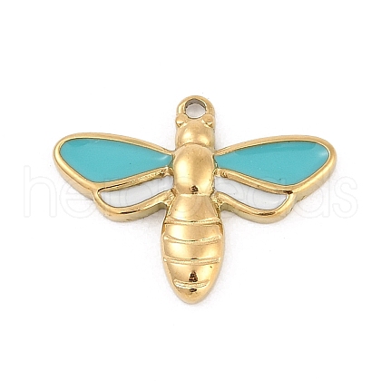 304 Stainless Steel Enamel Pendants STAS-I325-061G-1