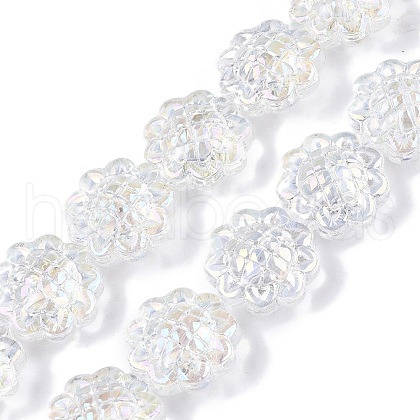 Transparent Electroplate Glass Beads Strands EGLA-N012-16-1
