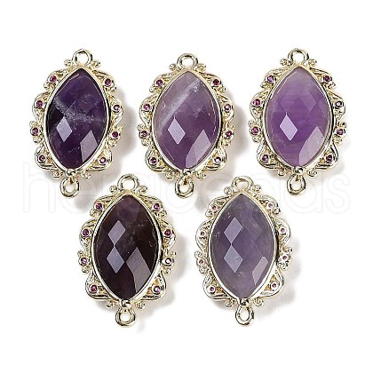 Natural Amethyst Faceted Horse Eye Links G-B126-02G-03-1