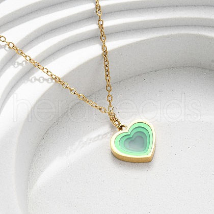 304 Stainless Steel Geometric Pendant Necklaces for Women NJEW-M106-02A-G-1