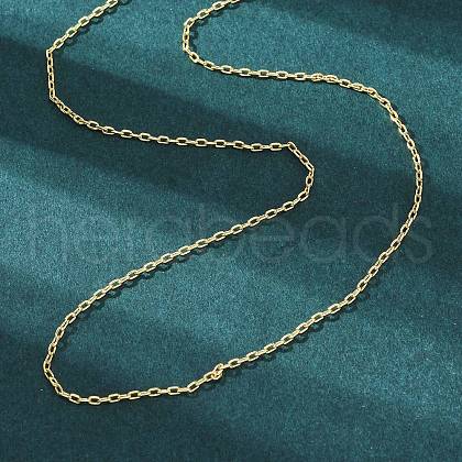 Brass Cable Chains Necklace for Women NJEW-P265-42G-1