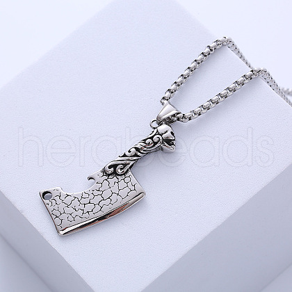 Creative Western Style Stainless Steel Knife Pendant Necklaces EB0318-1