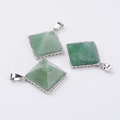 Natural Green Aventurine Pendants G-E442-02P-1