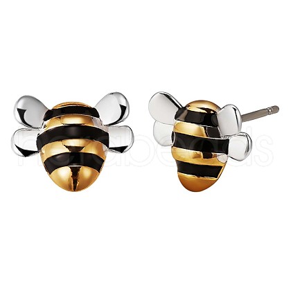 Brass Bee Stud Earrings for Women JE920A-1