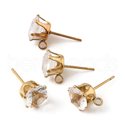 Ion Plating(IP) 304 Stainless Steel Stud Earring Findings X-STAS-M315-02G-04-1