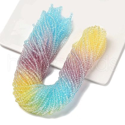 Transparent Painted Glass Beads Strands X1-DGLA-A034-T1mm-A15-1