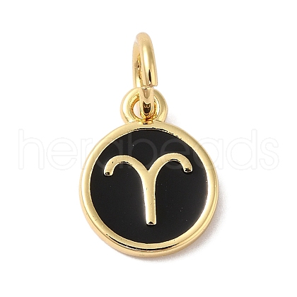 Real 18K Gold Plated Brass Enamel Charms KK-L216-001G-J01-1