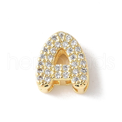 Brass Micro Pave Clear Cubic Zirconia Initial Multi-strand Links KK-S520-01G-01-1