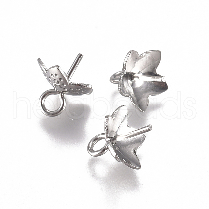 Tarnish Resistant 201 Stainless Steel Cup Peg Bails Charms STAS-G225-03P-1