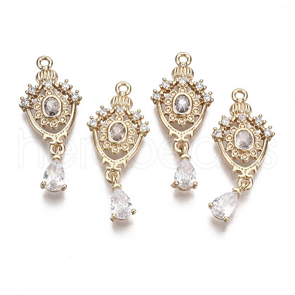 Brass Micro Pave Cubic Zirconia Links X-KK-R111-041-B01-1