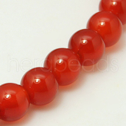 Natural Carnelian Beads Strands G-G338-6mm-01-1