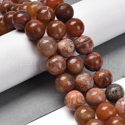 Natural Fire Crackle Agate Beads Strands G-B079-A01-04-1