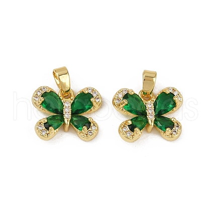 Brass Micro Pave Cubic Zirconia Charms KK-N254-229G-01-1