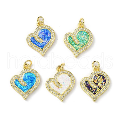 Brass Micro Pave Cubic Zirconia Pendants KK-A197-25G-1